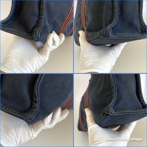 HERMES Distressed Navy Striped
Fourre Tout PM Tote Bag Set of 2 - Picture 9 of 16